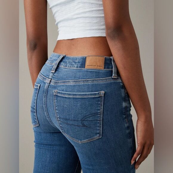 American Eagle Next Level High-Waisted Skinny Kick Jeans Blue Size 2 - Picture 6 of 16